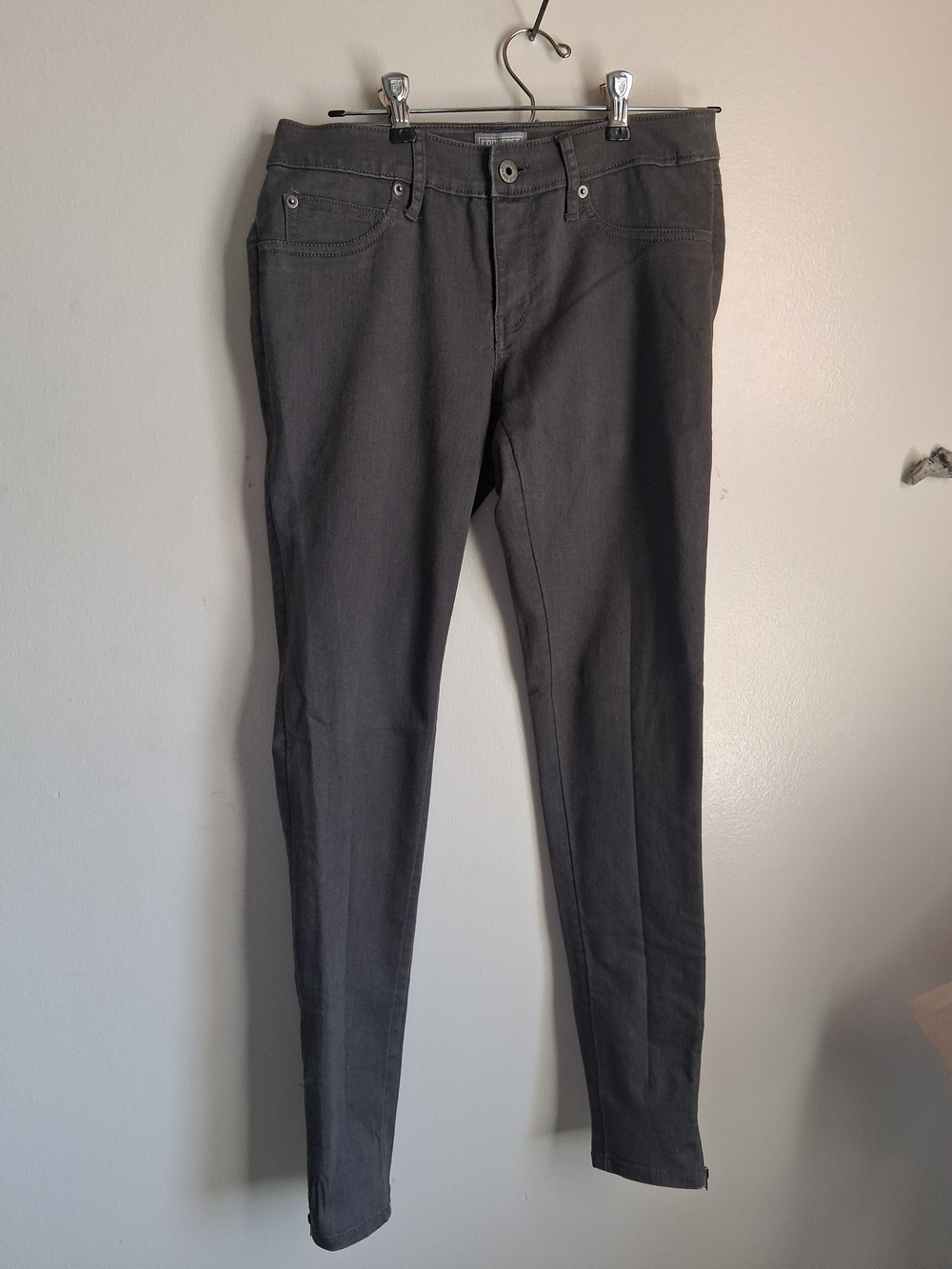Converse One Star Gray Skinny Ankle Zip Jeans Women's Size 2 Low Rise